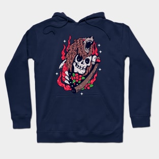 Colorful skull and bear Hoodie